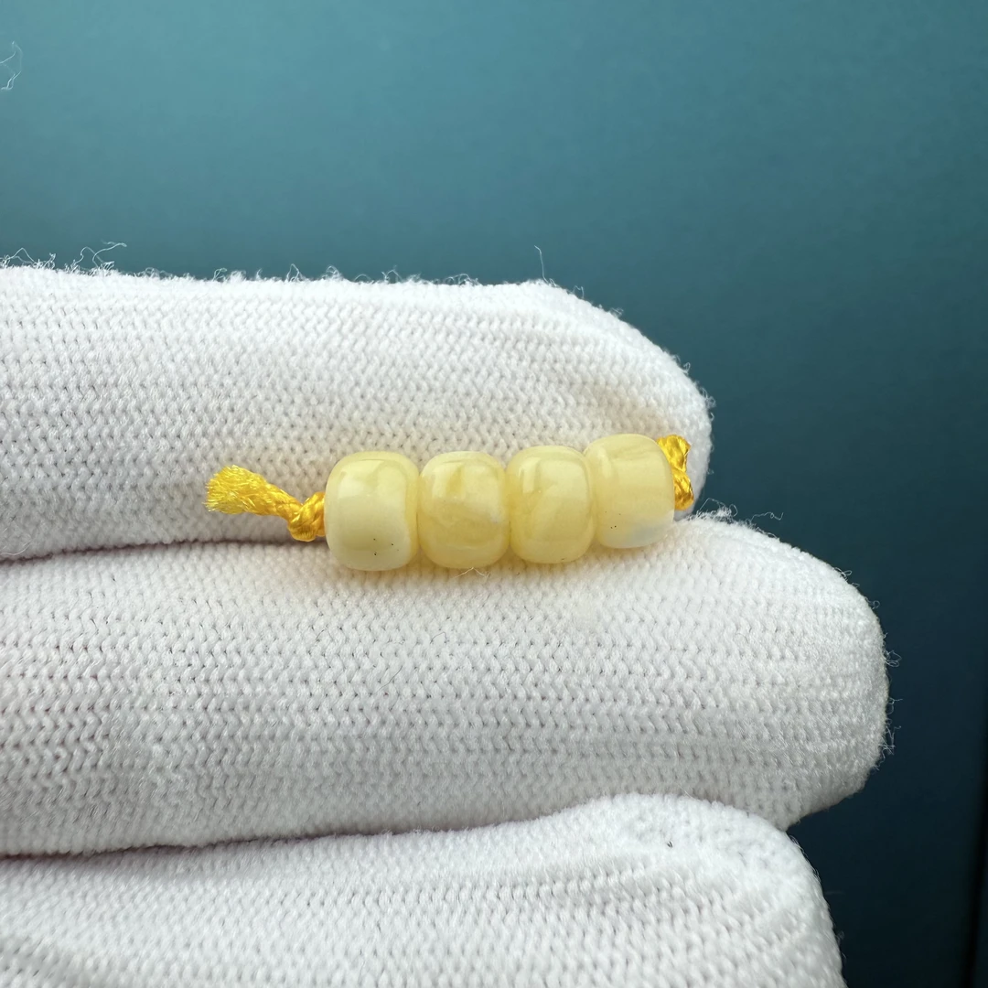 D1636【微瑕】天然原矿蜜蜡 隔珠6.9mm支持复检假一罚十