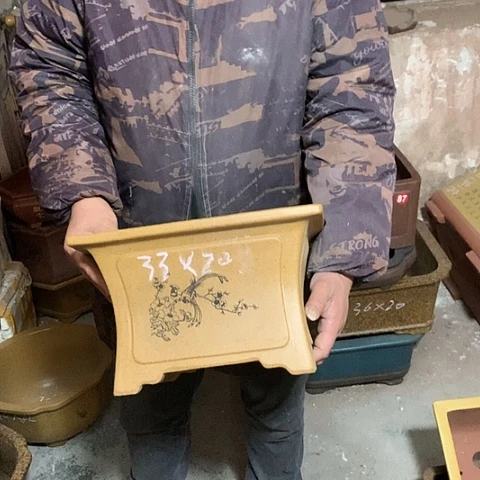 紫砂花盆手工制作