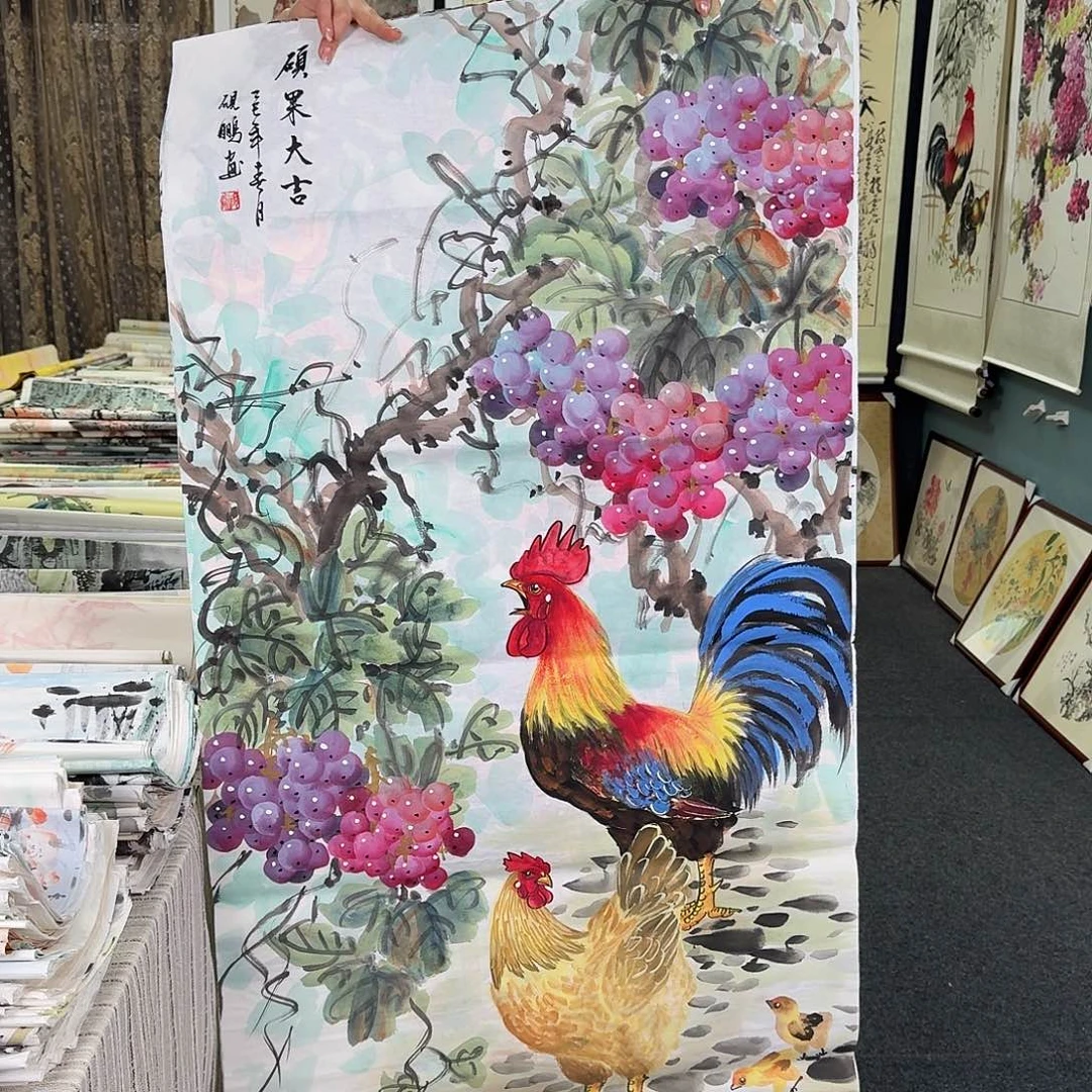 纯手绘国画作品好看四尺