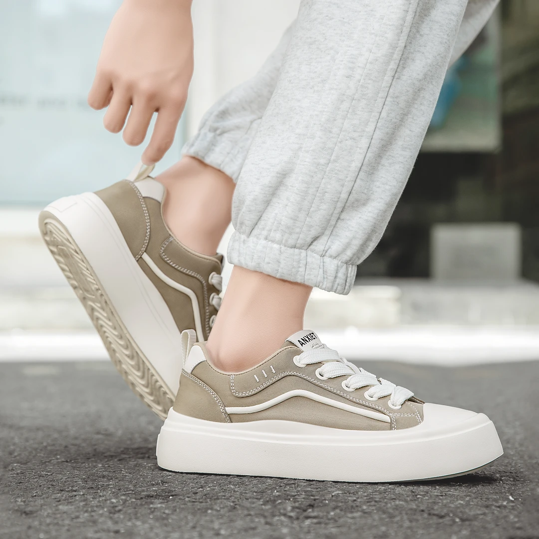 【全明星同款】透气帆布休闲鞋男士增高厚底鞋子轻！软！弹！3159