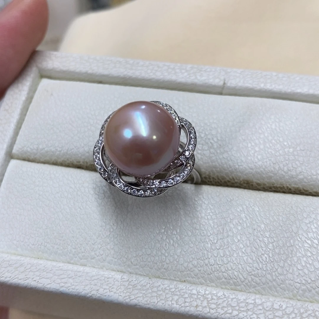 银S925镶嵌戒指淡水珍珠，链接22