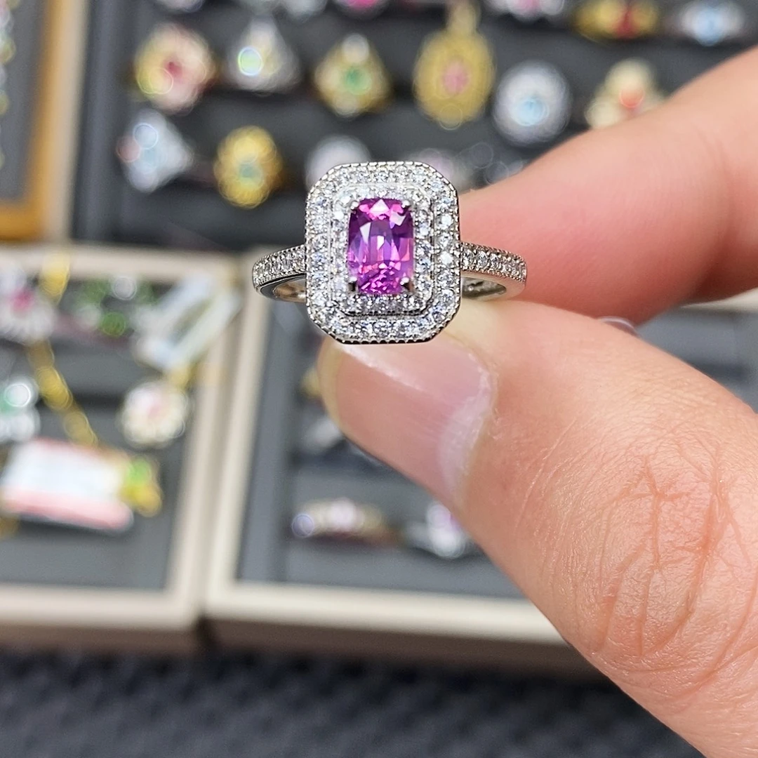 银S925镶嵌戒指蓝宝石