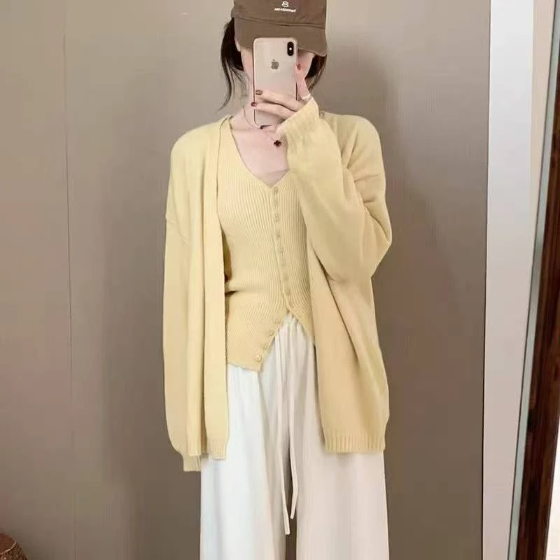 新款早秋季韩系毛衣开衫上衣套装女秋日ootd穿搭一整套15