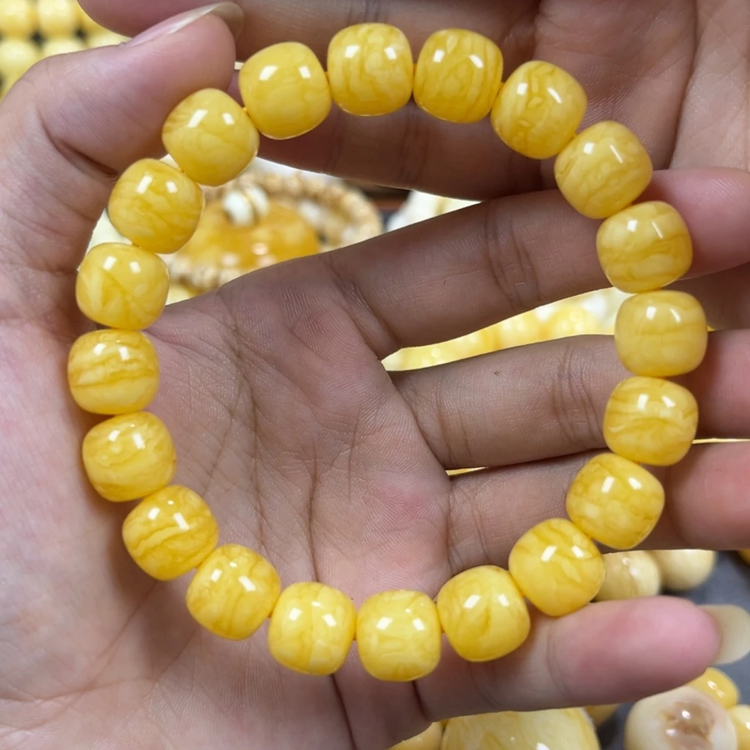 琥珀未镶嵌手串同料老邢手串11.3mm