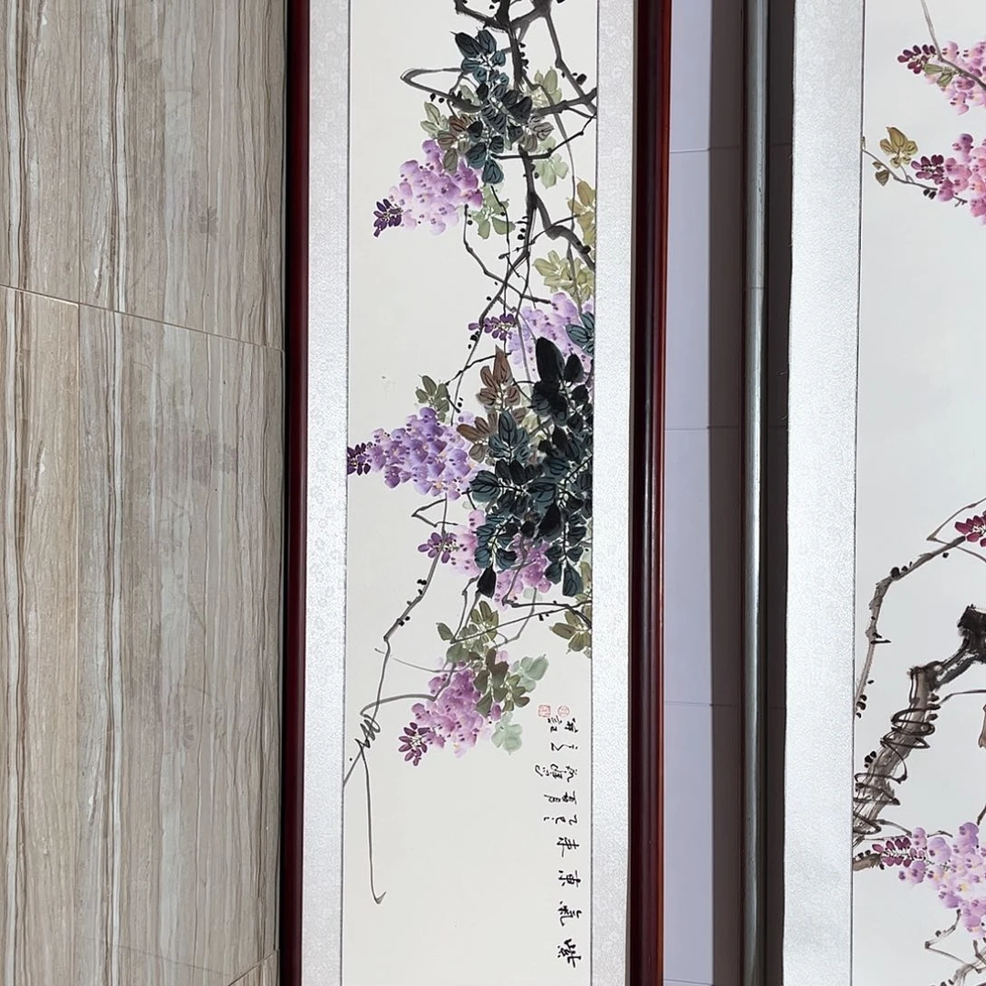 国画书画作品带框163×48