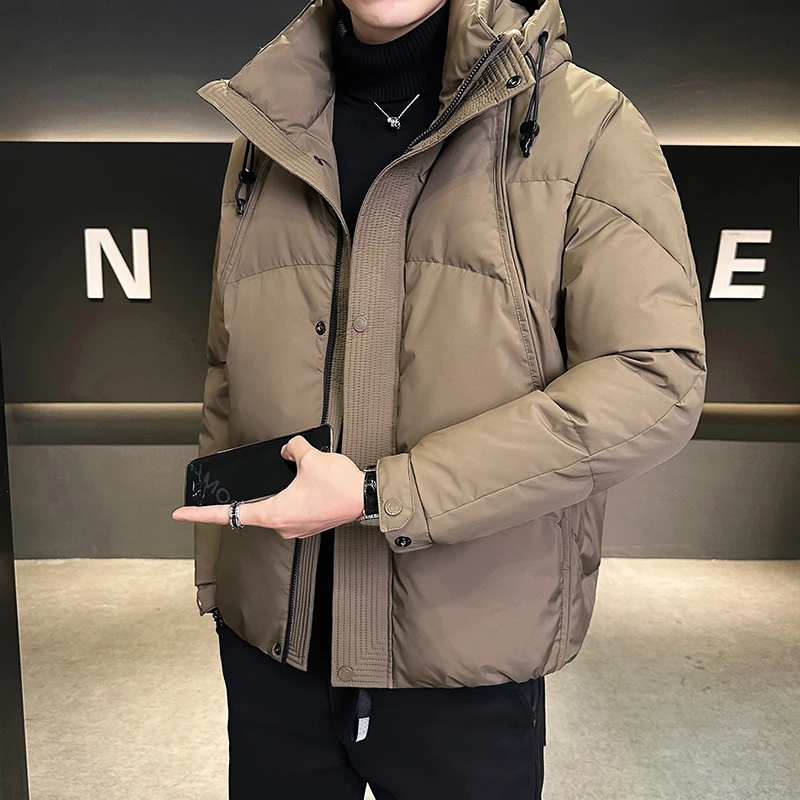 羽绒服男冬季2025新款加厚连帽高级感极寒大码高充绒量短款外套
