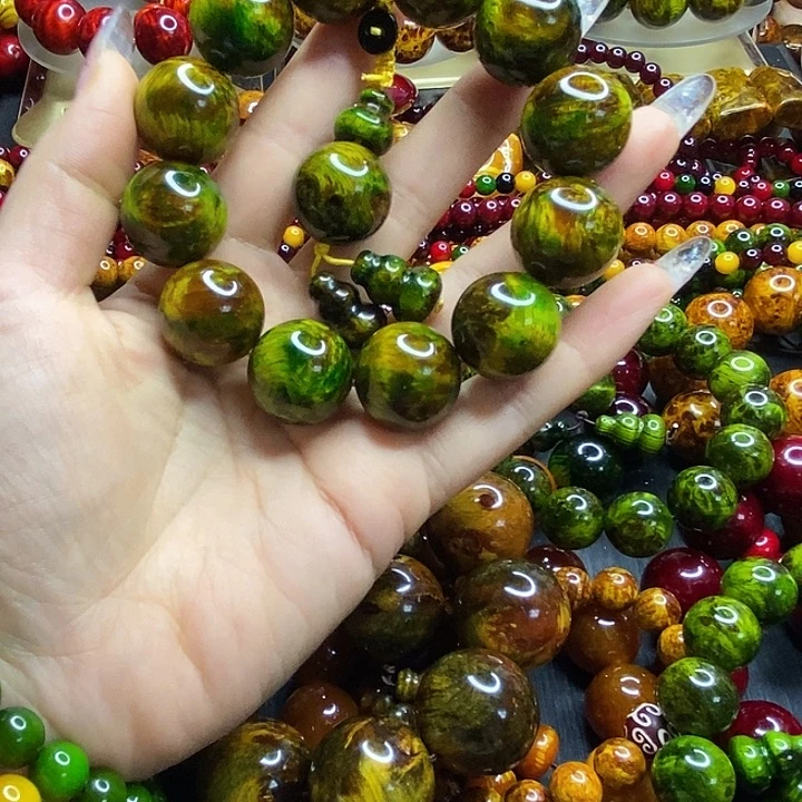 松木琥珀木文玩手串