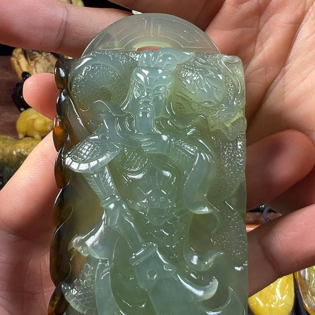 岫玉未镶嵌手把件天然岫玉