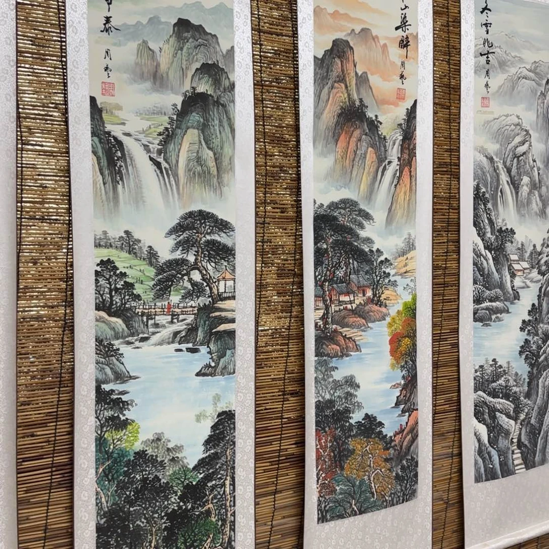 翠***谷国画QB四幅一套作品！带证书！只限一单