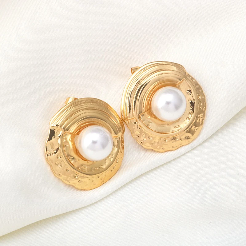 钛钢耳饰 【15.9】钛钢复古几何形花朵耳钉