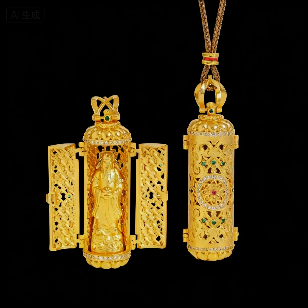 吊坠 S0067财富之门项链吊坠镀K金