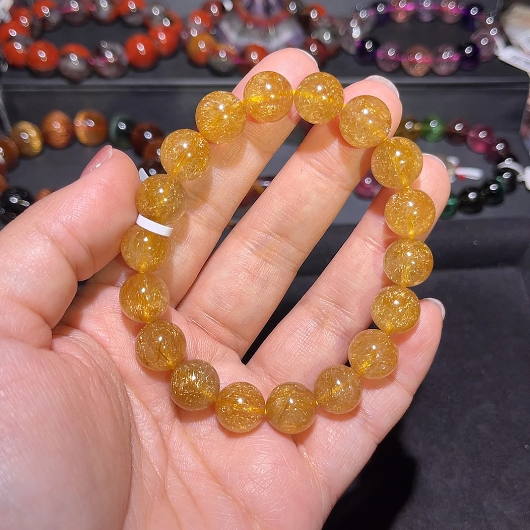 咖****珠宝半成品水晶未镶嵌发晶手链A11