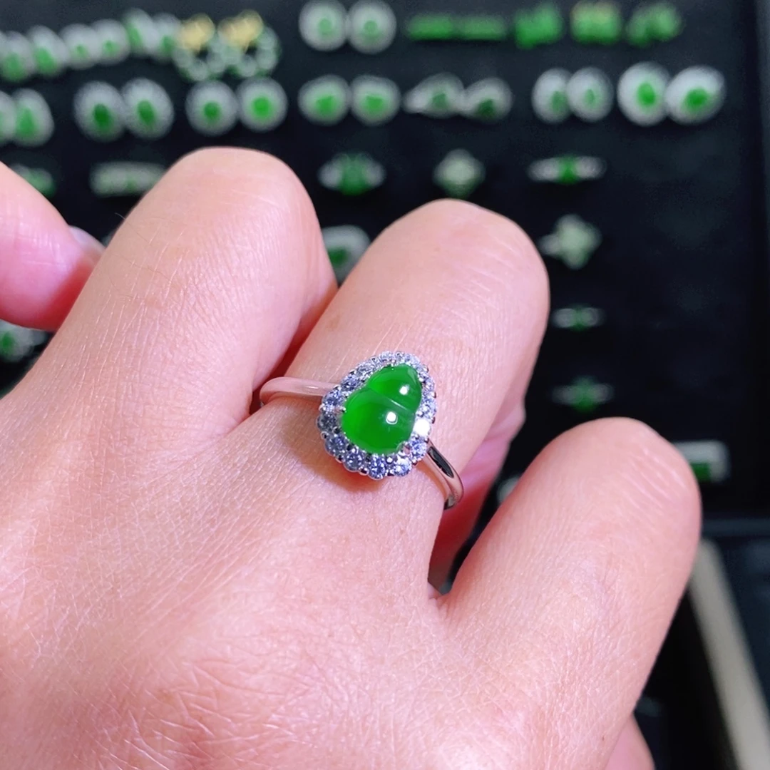 翡翠银S925镶嵌戒指多样性