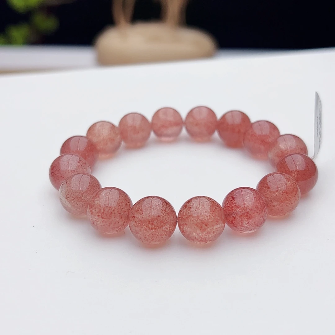 真***了水晶未镶嵌手链草莓晶12.8mm45