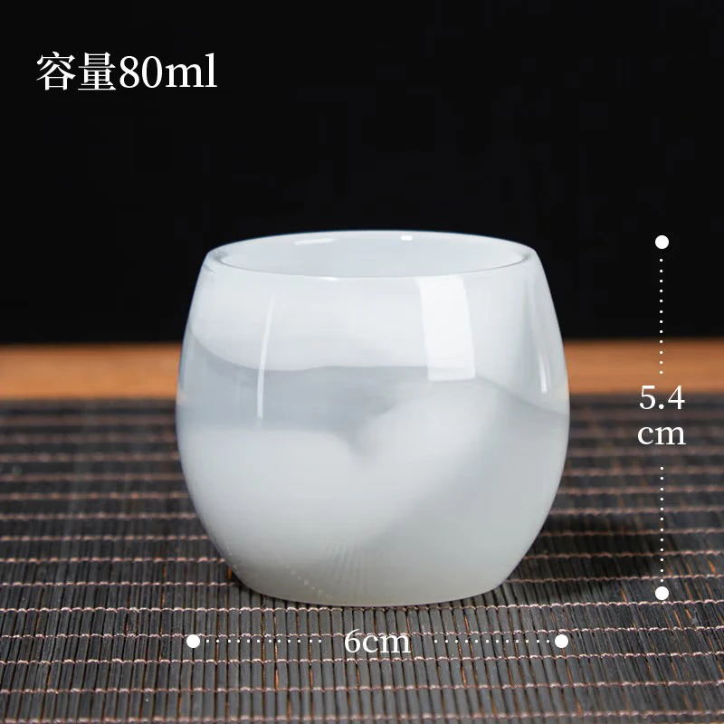 琉璃水墨龙蛋主人杯琉璃手工高档透明家用创意简约加厚耐热琉璃杯