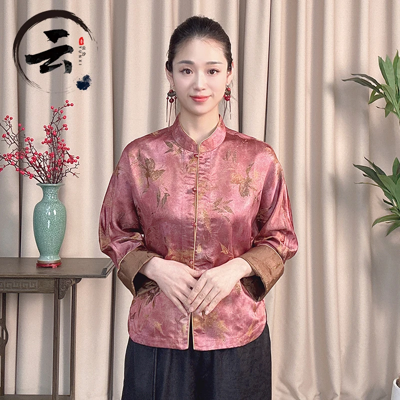 云汐9113A新款百搭显瘦立领长袖双面穿外套