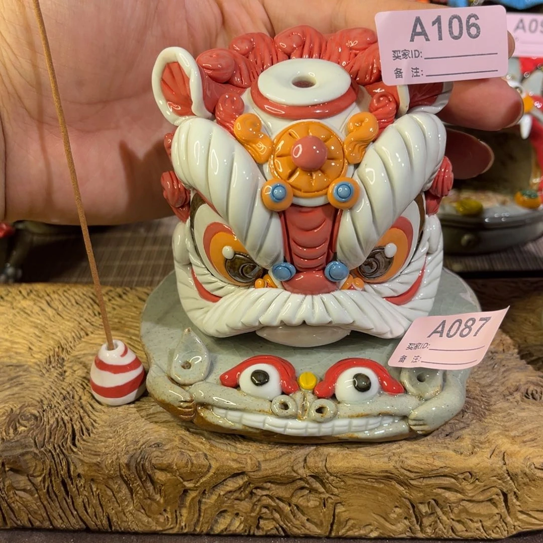 泥塑六***光纯手工茶宠摆件