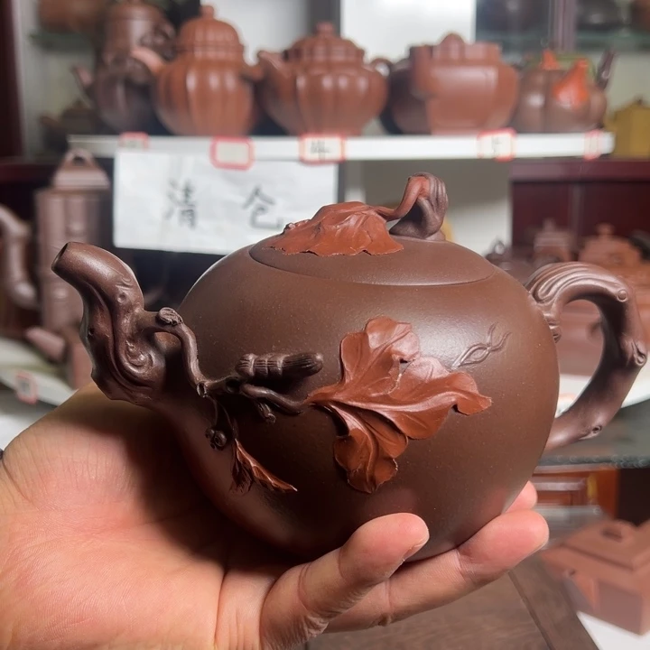 紫砂茶壶原矿原矿松鼠葡萄