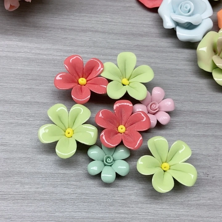 摆件手工制作陶瓷花冰箱贴