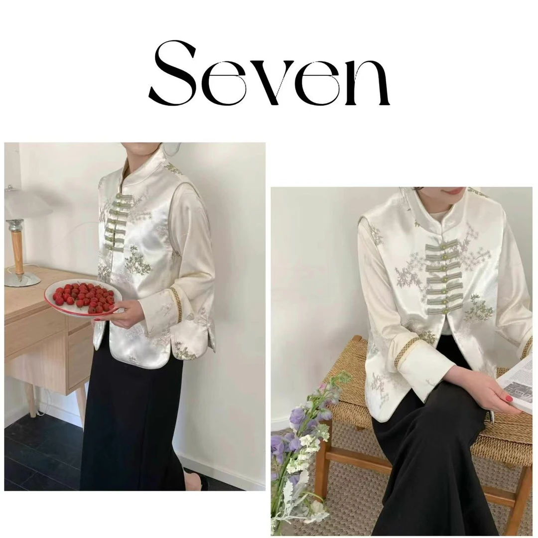 SEVEN-新中式国风盘扣两面穿马甲