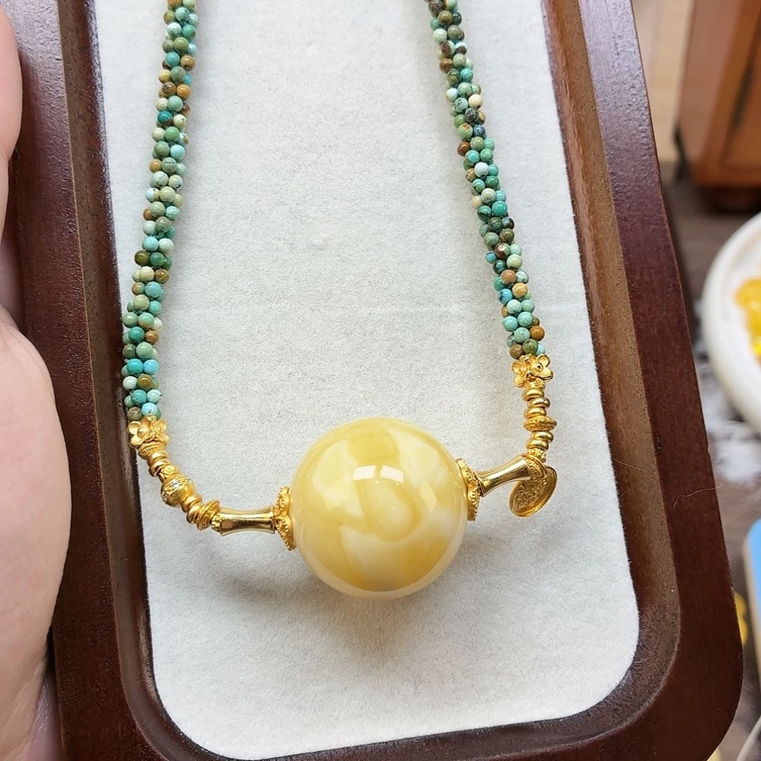 蜜蜡未镶嵌裸石卡26锁骨