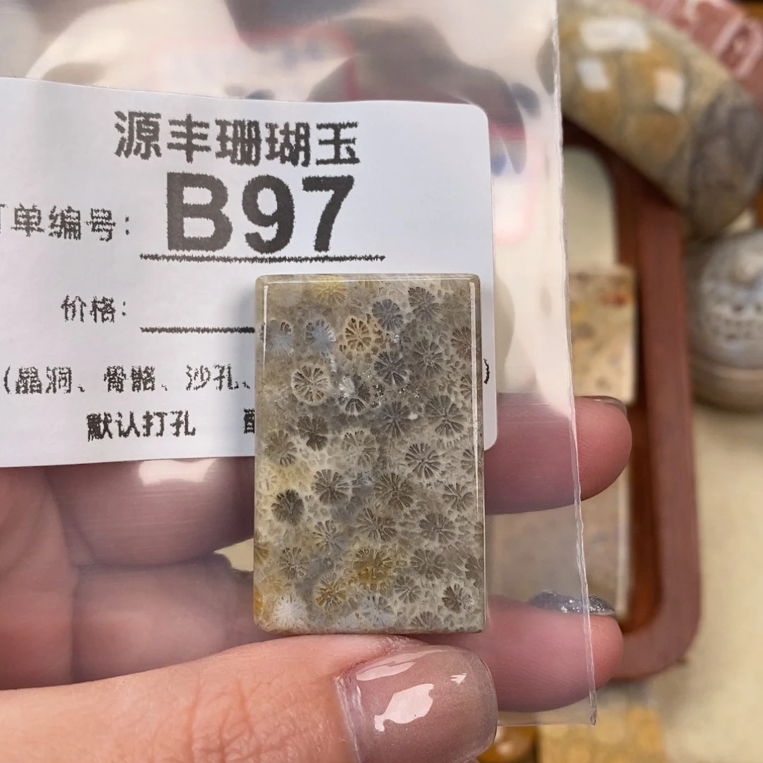 硅化玉颈饰未镶嵌荧*绿