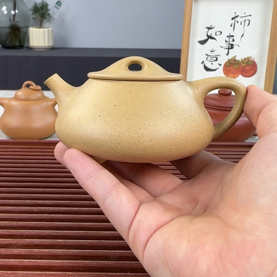 紫砂茶壶景舟绿泥半手150ml
