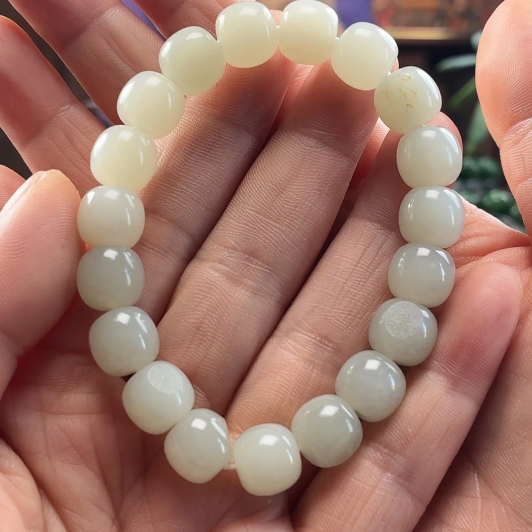 修***带和田玉未镶嵌手链新疆和田玉白玉老10/11