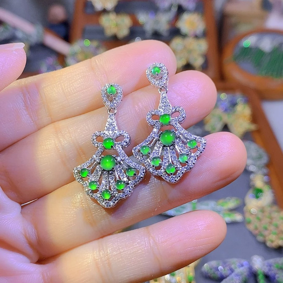 颈饰银S925镶嵌翡翠