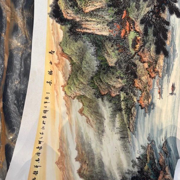 长1.7米宽40厘米天赐鸿福书法软装裱作品