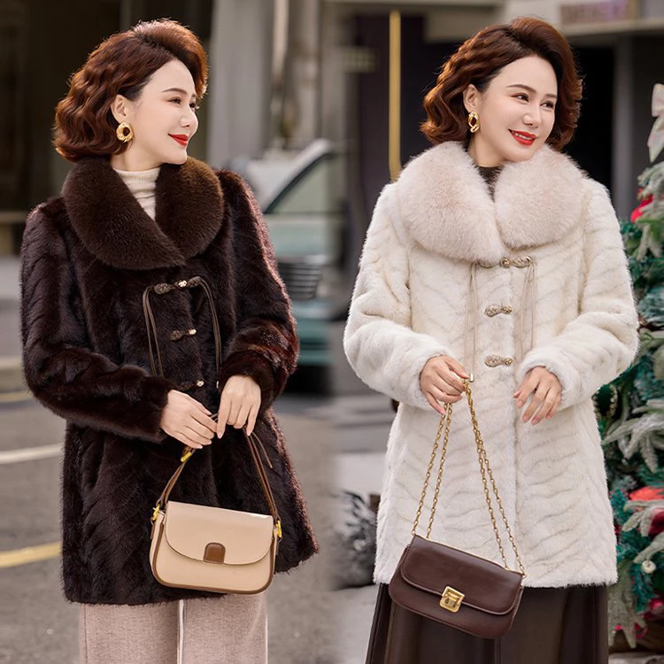 2025新款长欧貂绒大毛领爆款设计高端时尚减龄冬季女款外套