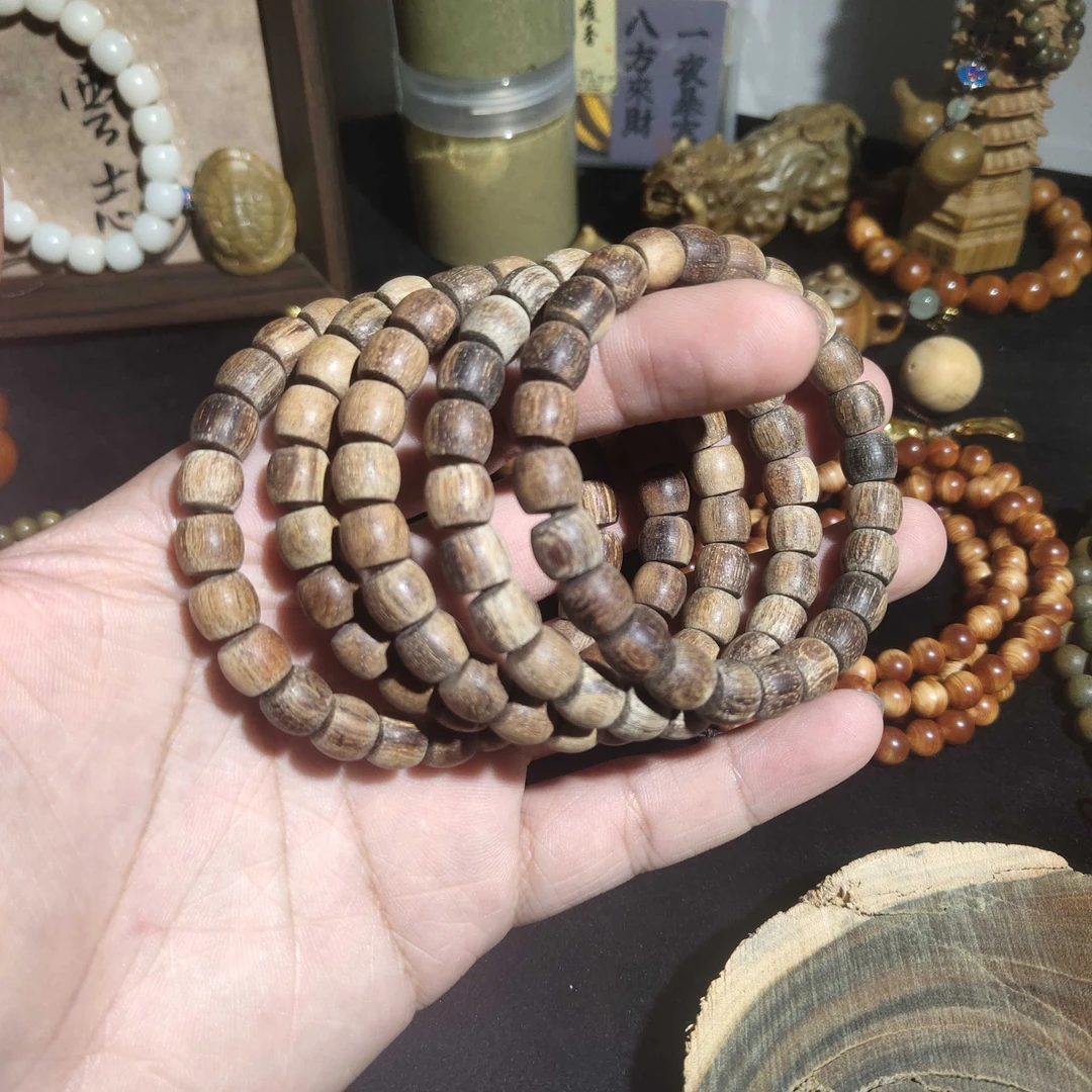 巴布亚贡木8x9直切桶珠粗抛手串