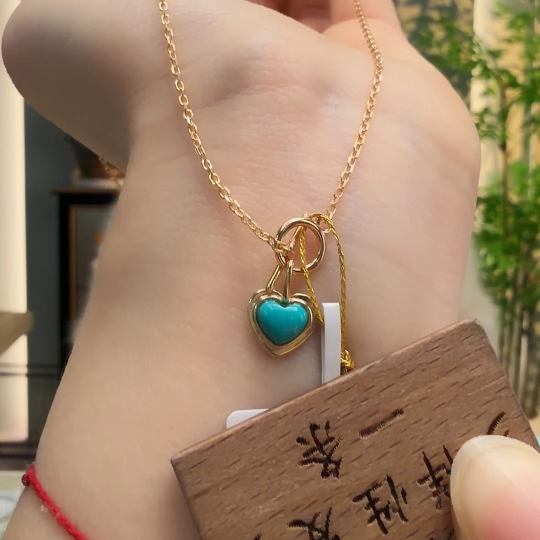 绿松石银S925镶嵌颈饰