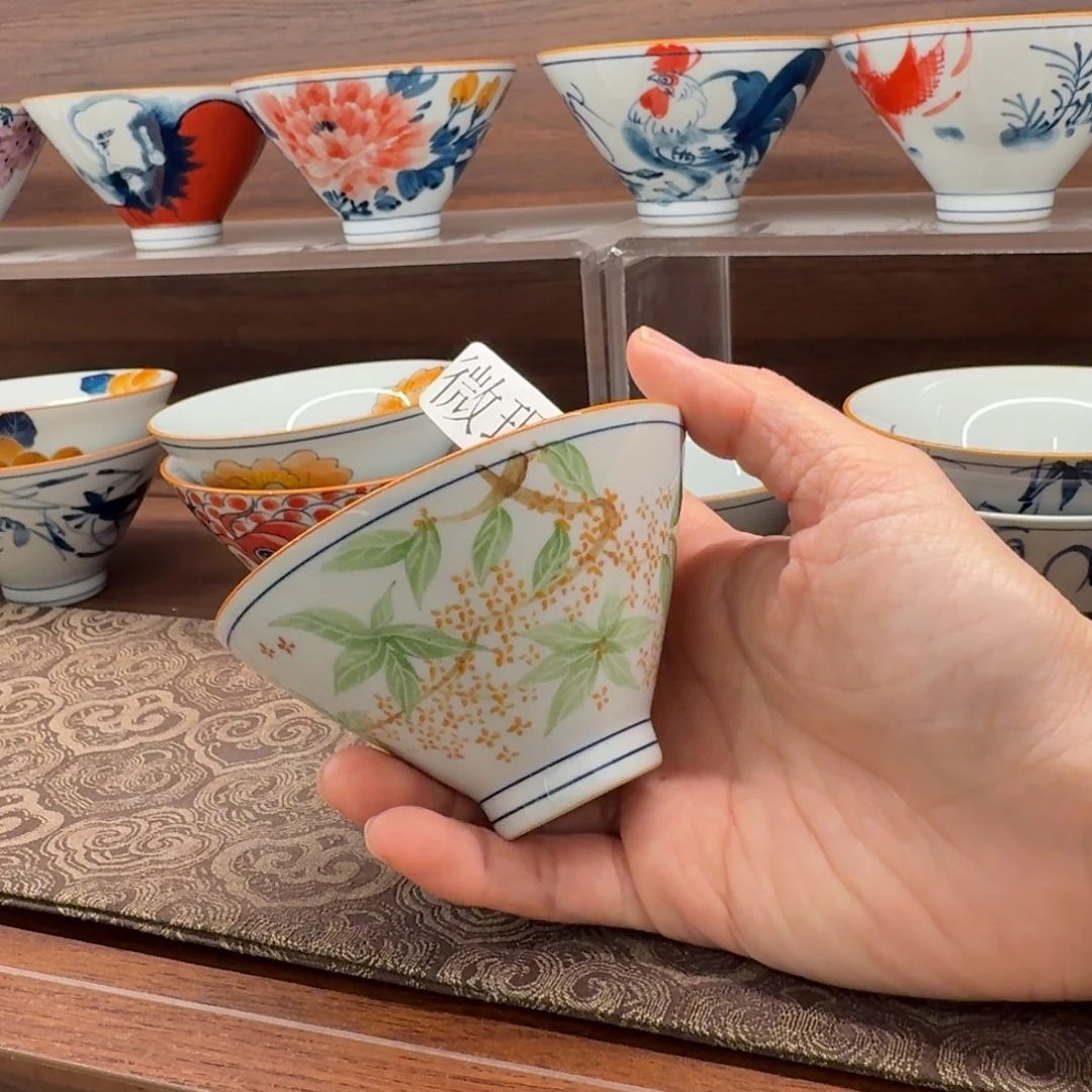 釉下手绘茶具微瑕