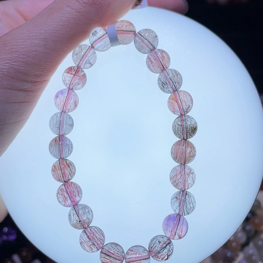 水晶手链未镶嵌超七手链，晶体通透8.3