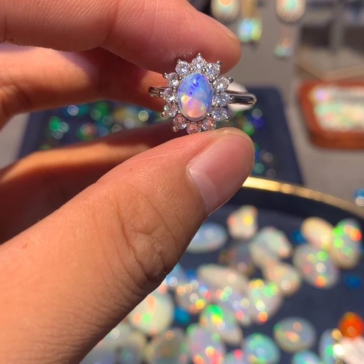 欧泊合金欧泊戒指多样性发货