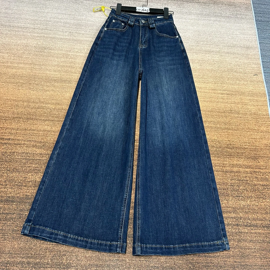 C11-7646 高品质 新款 深蓝美式超帅大阔腿裤 厚款 高弹（不换退）