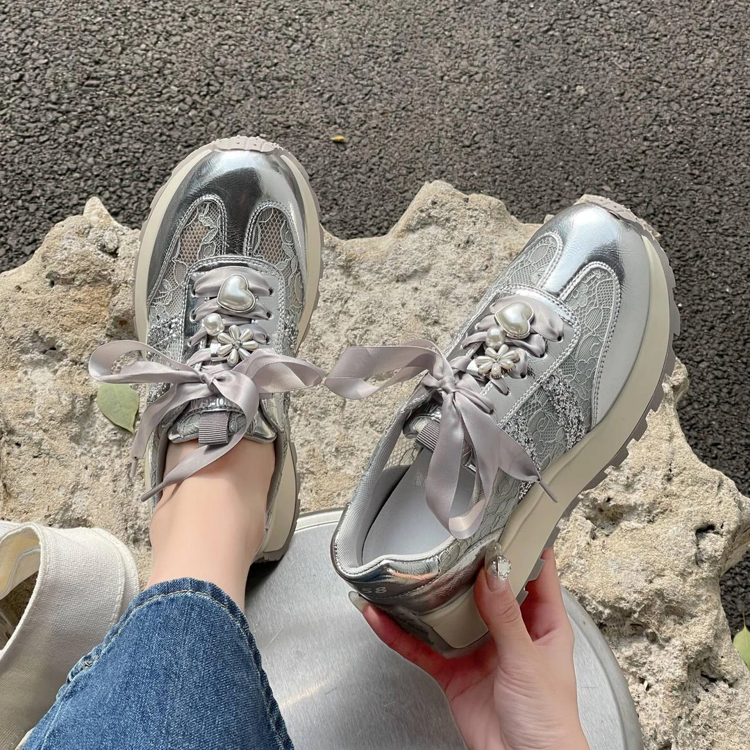 新款春夏季厚底阿甘鞋女鞋增高网纱透气潮流运动休闲鞋193-27