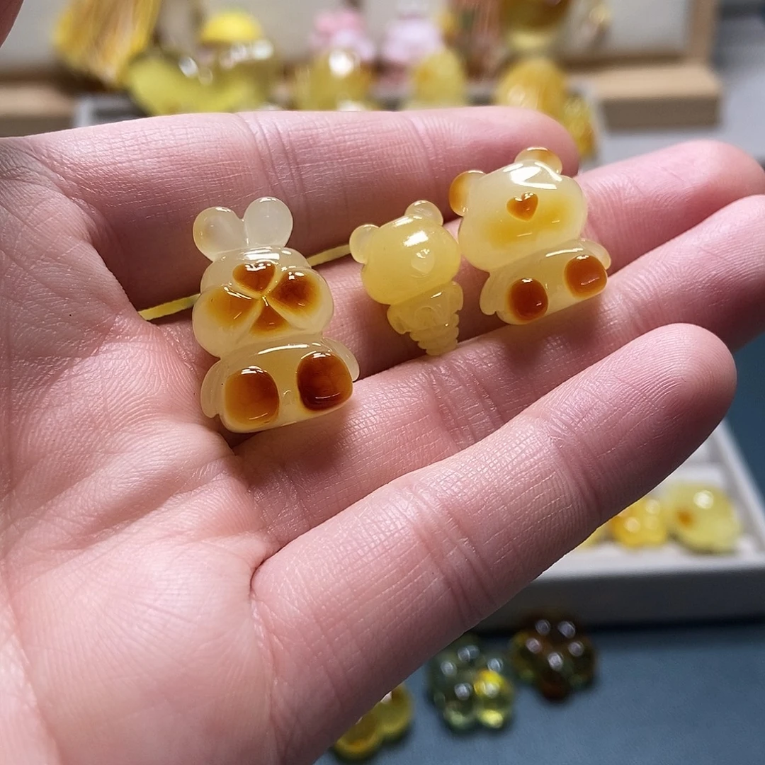 满***贝琥珀未镶嵌裸石天然琥珀蜜蜡吊坠