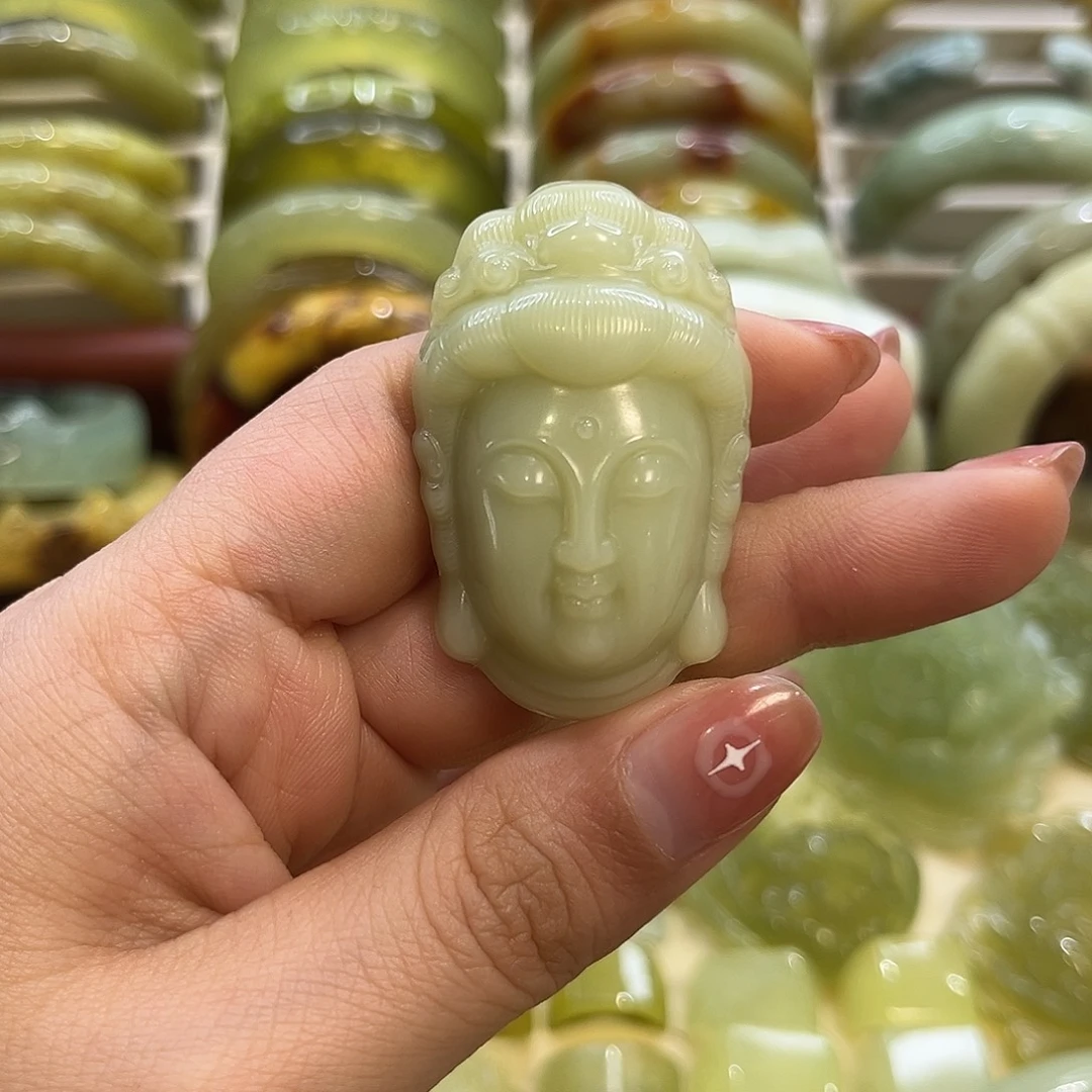 蛇纹石玉未镶嵌手镯3号观音