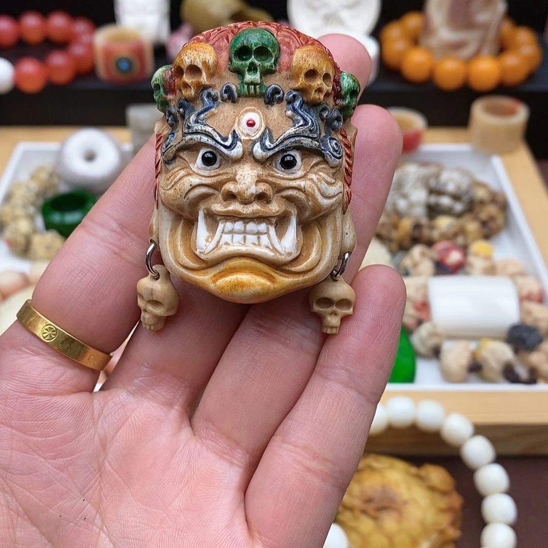 驼骨手串/手链鹿角根付骨大黑天
