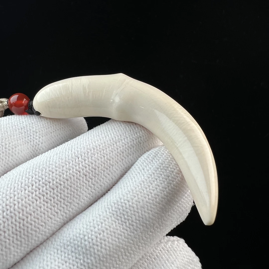 B1064天然猛犸牙雕刻 牙尖 54.1mm支持鉴定 假一罚四