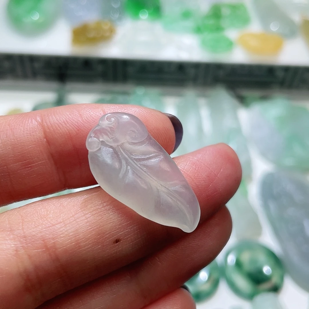 定制翡翠未镶嵌冰胶叶子