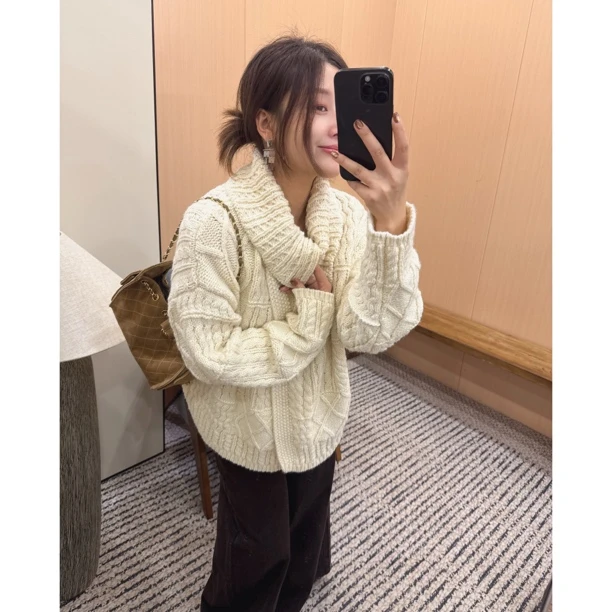 【茉莉风】品质加厚大款毛衣开衫