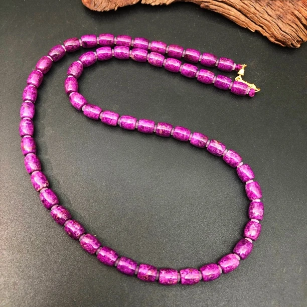 【圣芭黎】18K天然舒俱来桶珠桃红浆果红5+多样性发一DD2216