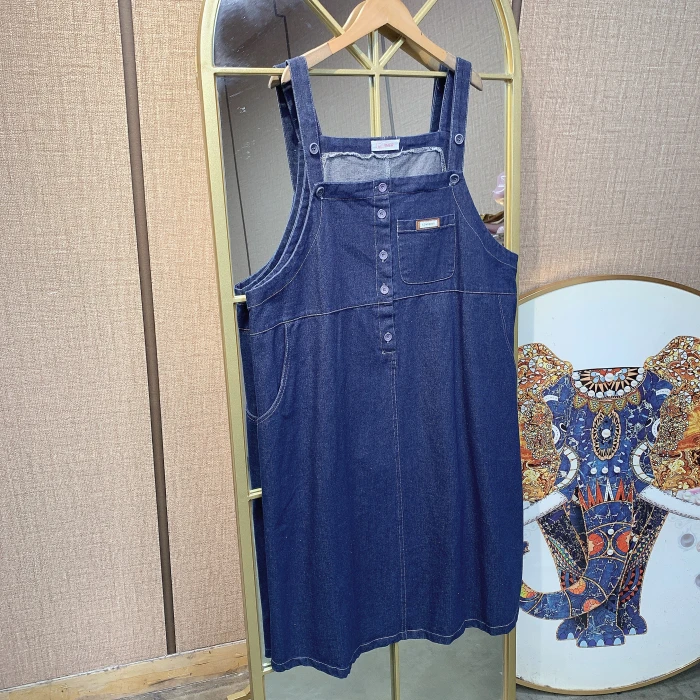 BS946孕妇蓝色牛仔背带裙90-150
