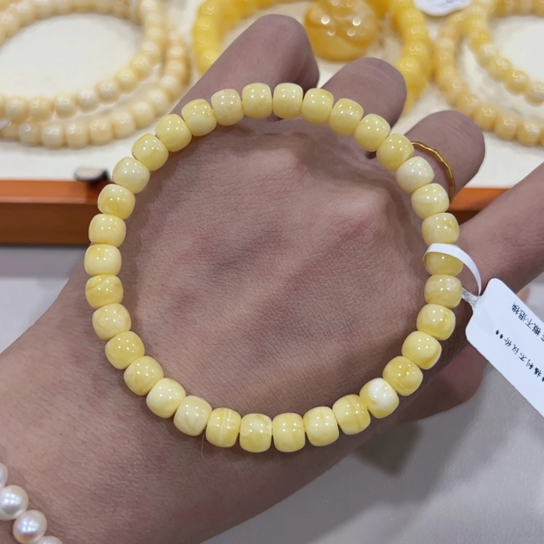 蜜蜡未镶嵌手链6.5m