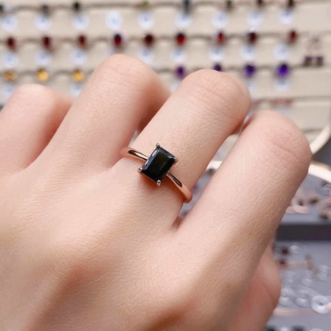 碧玺戒指银S925镶嵌戒指