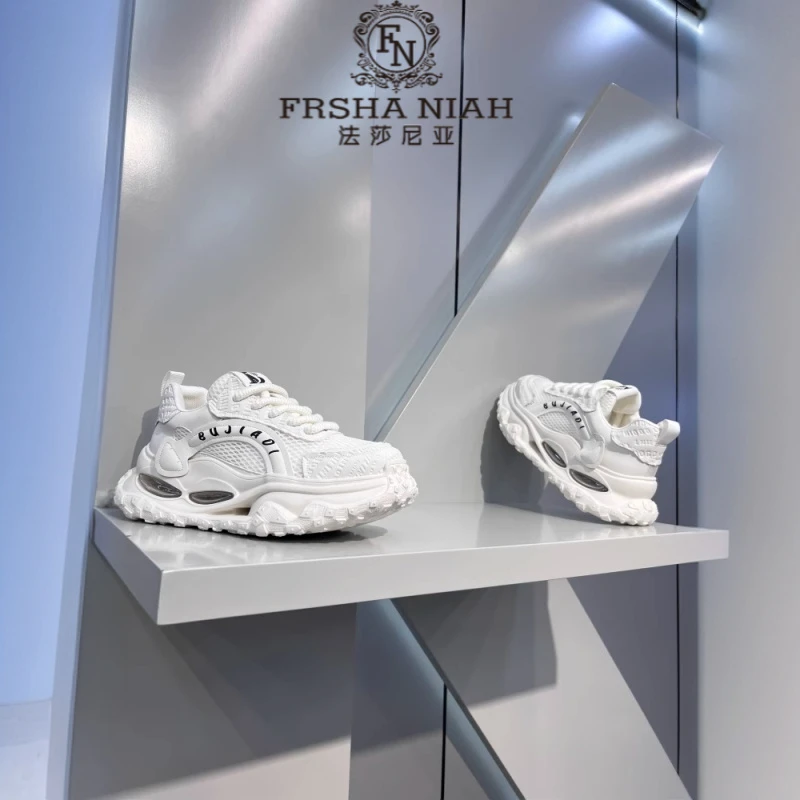 法莎尼亚网面透气厚底老爹鞋夏季轻便厚底防滑耐磨时尚百搭运动鞋