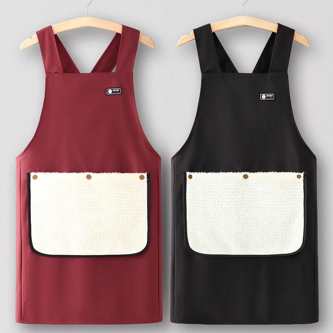 美甲围裙厨房家用耐磨工作服女餐饮上班专用防水防油定制logo印字